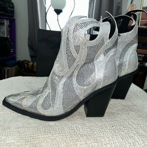 Silver Ankle Boots